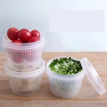 1 KS Zelenej cibule ostrejšie s vekom mini odvodnenie malé plastové chladnička tesnenie box domov ovocie, zelená cibuľa zázvor, cesnak úložný box