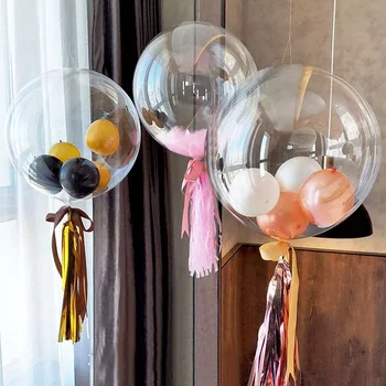 10pcs 10-24 inch Transparentné Bobo Bublina Balón Jasné, Nafukovacie Vzduchu Hélium Globos Svadby, Narodeniny, Party Dekorácie Baby Sprcha