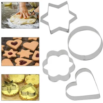 12pcs/set Nehrdzavejúcej Ocele Cookie Biscuit DIY Formy Star Srdce Kolo Kvet Tvar Frézy Pečenie Foriem, Nástrojov 