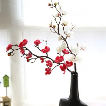 1pc Slivkové kvety Umelého Hodvábu Kvetov Falošné Kvety Flores Sakura Konáre Stromov pre Svadobné Party Domov, Záhradné Dekorácie