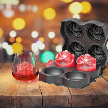1Pcs 3D Silikónové Čokoláda Ice Formy Formy Tvaru Ruže Kvet Loptu Maker Hokej Zásobník Kocka Veko Krém Diy Víno, Koktejly, Takže Nástroj