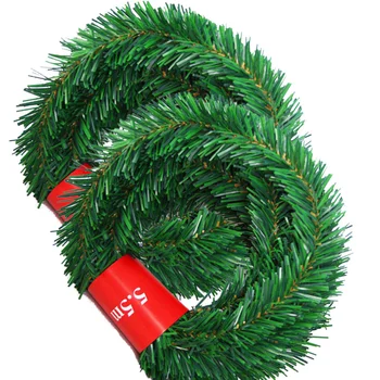 1PCS 5.5 Meter Vianočné Dekoratívne Veniec Zelený Veniec Umelý Vianočný Strom Ratan Banner Na Vianoce Usporiadanie Dekorácie