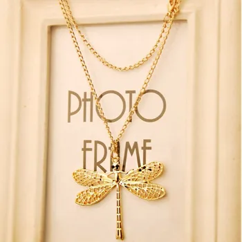 2018 nové módne retro duté prívesok dragonfly náhrdelník žena starožitné šperky príslušenstvo náhrdelník módne dievča, darček