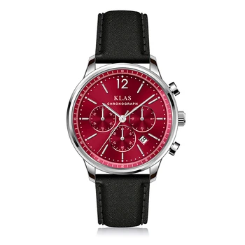 2021 Jednoduché módy Nepremokavé business kožený opasok quartz pánske hodinky Značky KLAS