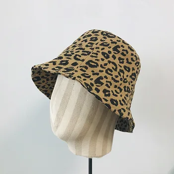 202102-JS nové jarné Módne Leopard ulici voľný čas vonku lady vedro spp muži ženy rybárov klobúk