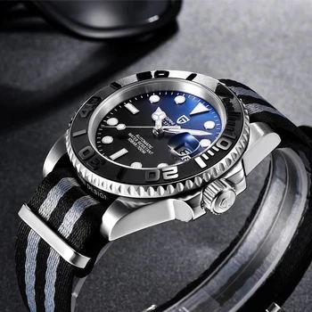 2021New PAGANI DIZAJNU Značky Business NH35 Muži hodinky Automatické Mechanické Sapphire Hodinky Nylon Vodotesné 100M Potápačské Hodinky mužov