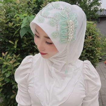 2023 Nových Prírastkov Lištovanie Perly Dekor Moslimských Sladké Dievčatá Hijabs