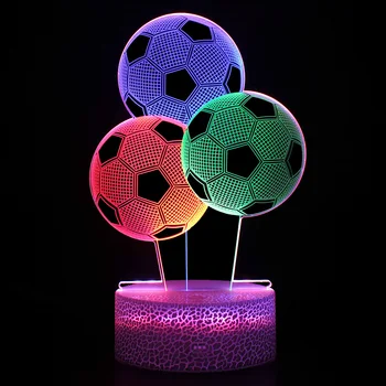 3 Farby Futbal Modelovanie 3d USB led stolná Lampa Dotyk Prepínač, Farebné Nočné Svetlo pre Deti na Vianoce Darček Hračka Stôl Dekorácie