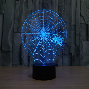 3D LED Nočné Svetlo Coral pavučina 3D Lampa USB Novinka Nástenné Svietidlo Detí Nočné Svetlo Akryl Lamparas Atmosféru Lampa