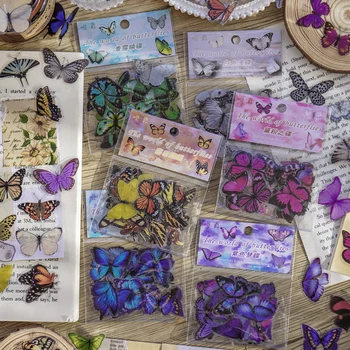 40 Ks Roztomilé Farebné Motýlie Záhrady PET Nálepky Dekorácie Denník Vestník Plánovač Scrapbooking Dodávky Kórea Nálepky na kancelárske potreby