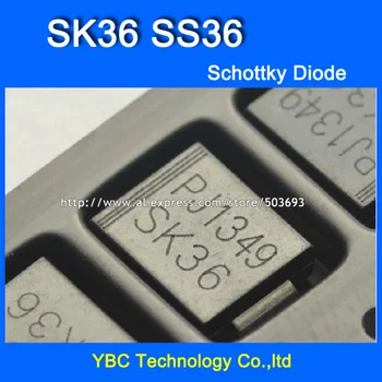 50pcs/veľa SK36 SS36 SMC 3A/60V Diódy schottkyho