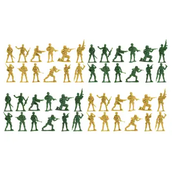 72x Vojak Údaje Hračka 12 Tvary Žltá Zelená Miniatúrne Ľudia Model Figúrky na Piesku Tabuľka Dekor Dovolenku Mužov Narodeniny
