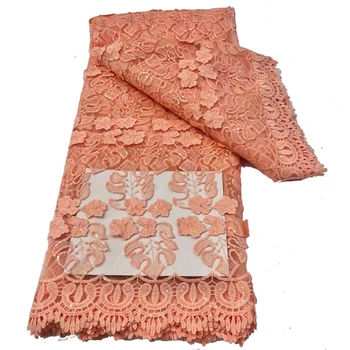 Africké Bavlna Čipky Textílie Japonský 3D Čipky Kvety Guipure Tkaniny Pre Šitie Svadobné Šaty Nigéria Módne Textílie Na Predaj 5Yards
