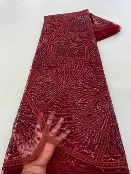 Africké Čipky Textílie 2023 Flitrami Výšivky Ženícha Nigérijský Čipky Svadobné Kvalitné francúzske Tylu Čipky Textílie Na Svadby 5 metrov