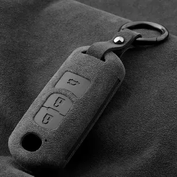 Alcantara Semiš Kľúča Vozidla puzdro Pre KeyChain Mazda CX4 CX-5 Axela ATENZA