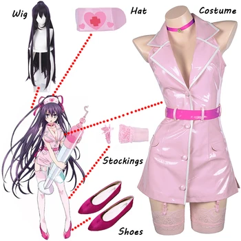 Anime Dátum Live Cosplay Yatogami Tohka Cosplay Kostým Ružové Šaty Sexy Zdravotná Sestra Jednotné Maškarný