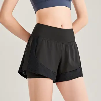 Anti-glare športové šortky dámske voľné a rýchle sušenie vonkajšie nosenie v lete vysoký pás beží fitness priedušná jogy culottes