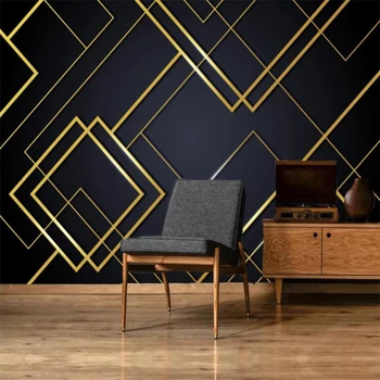 Beibehang Vlastné Foto Tapety nástenná maľba Zlaté Linky Abstraktné Geometrické Obývacia Izba Dekorácie, TV joj, 3D Nástenné Maľby