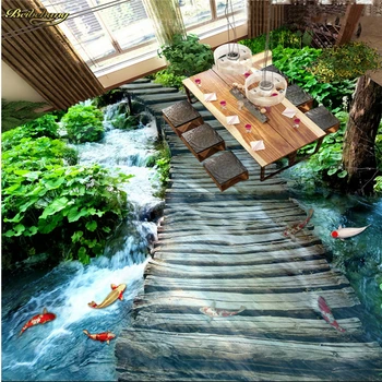 beibehang Vlastné Foto Tapety, Podlahy Kryt Maľovanie 3D Most Vody Spálňa Poschodí abstraktných de parede