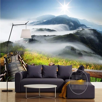 beibehang vlastné fotografie na stenu papier Luxusné Kvality Plank road mraky, hory slnečného svetla, krásy pozadie 3d veľké tapety nástenná maľba