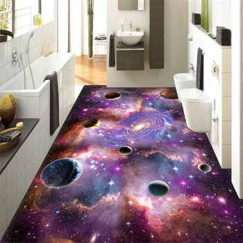 beibehang Vlastné podlahy, maľby, 3d obývacia izba, spálňa kozmického hviezdna galaxy 3D mall dlaždice stenu papiere domov dekor podlahy
