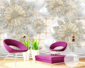 beibehang vysoko kvalitné 3D tapeta Európskej šperky diamond kvetinové tapety pozadia na stenu Domov, obývacej izby, zariadené nástenná maľba