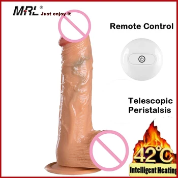Bezdrôtové Diaľkové Ovládanie Kúrenia Teleskopická Dildo Vibrátory USB Nabíjanie Penis Ženská Masturbácia Zariadenie Dospelých, Sexuálne Hračky, Erotické