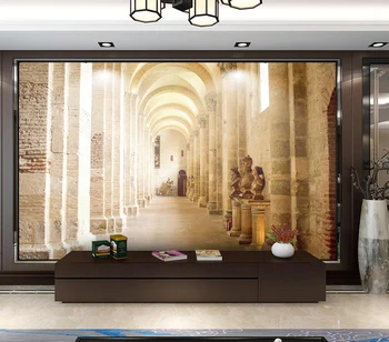 Dekoratívne tapety 3D retro koridoru pozadí nástenné maľby