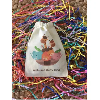 Dieťa Sprcha prospech taška osobný darček k narodeninám tašky zvierat tému party tašku krst šnúrkou tašky mušelínu vitajte liečbu taška