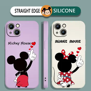 Disney Mickey Mouse Telefón puzdro Pre iPhone iPhone 14 13 12 11 Pro Max mini XR XS X 8 7 6 6 Plus Kvapaliny Lano Funda Zadný Kryt