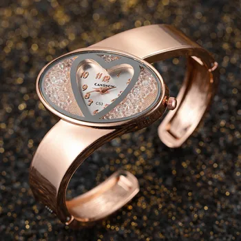 Dámske Hodinky 2021 Luxusný Náramok Hodiniek Rose Zlata v Tvare Srdca Šaty Quartz Náramkové Hodinky pre Ženy, reloj mujer montre femme