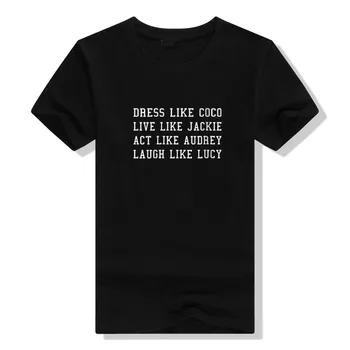 Dámske Módne Oblečenie, Ako Coco Žiť Ako Jackie Zákona Ako Audrey Langh Ako Lucy O-Neck T-Shirt