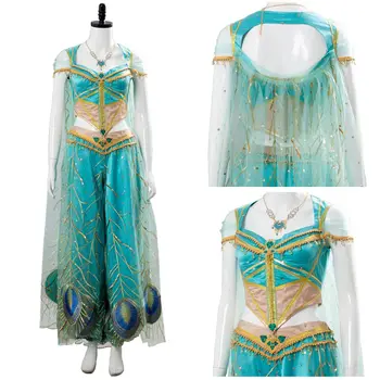 Film Aladdin Princezná cosplay Jasmine Kostým Naomi Scott Cosplay Jasmine Šaty Šaty Žien Ženy, Dievčatá