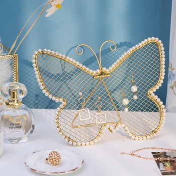 Francúzsky Šperky Úložný Stojan Domova Ploche Ozdoby Motýľ Náušnice Displej Polica Organizátor Pearl Romantický Storager
