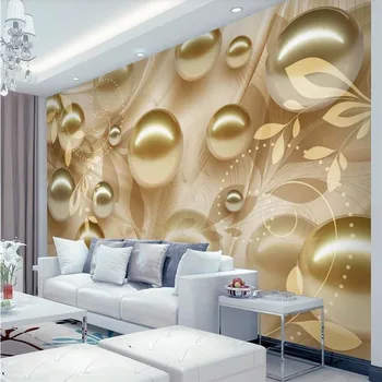 Golden pearl estetické vzor stereo TV joj, profesionálna výroba veľkoplošných tapety nástenná maľba pozadia na stenu