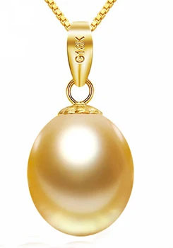 HABITOO Elegantné 18KGP Prírodné 11-12mm Gold Drop Sladkovodné Perly Prívesok 925 Striebro Reťazca Náhrdelník pre Ženy Módne Šperky
