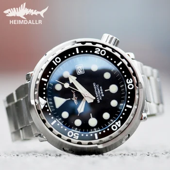 Heimdallr 47mm Tuniaka Steel Diver Hodinky Automatické NH35 Sapphire Crystal Mechanické Náramkové hodinky C3 Super Svietivý Mužov Potápačské Hodinky