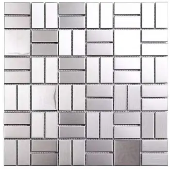Hot predaj matný strieborný kovový mozaikové dlaždice pre kuchyňa backsplash DIY stenu sticke
