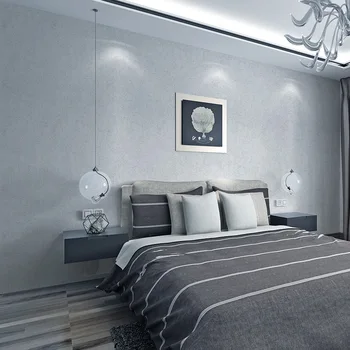 Jednoduché jednofarebné dlhé vlákna netkaných tapiet moderné hodvábna textúra spálne, obývacia izba jednofarebné tapety W130