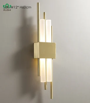 Jednoduché, Moderné Svetlo Luxusné Plné Medené Nástenné Svietidlo Obývacia Izba, Spálňa Lampa Moderný Minimalistický Koridoru Uličkou Nástenné Svietidlo