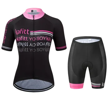Kafitt dámskej Módy Black Ružový Bicykel Jersey MTB Cyklistické Oblečenie GÉL Pad Ropa Ciclismo Cestnej Go Pro Cyklistické Šortky v Lete