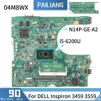 KN-04M8WX Pre DELL Inspiron 3459 3559 14236-1 04M8WX SR2EY i5-6200U 216-0864046 Doske Notebook doske DDR3 testované OK