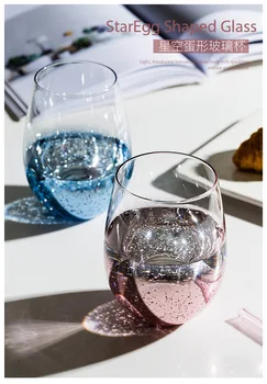 Kreatívne bar a kaviareň trend rainbow pohár mlieka šálku čaju mlieko pohár elektrolyticky pokrývajú sklo vodné sklo