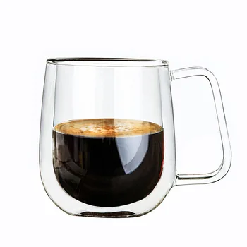 Kreatívne izolované sklo dvojité kávy hrnček mlieka pohár si vlastné 180ML