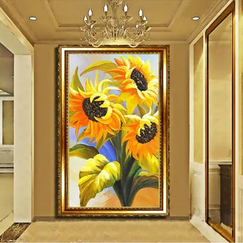 Krásna slnečnica 5d Diy diamond súpravy maľovanie Kolo výšivky obývacia izba dekorácie kôpor plátno cross stitch obrázok