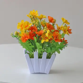 Krásne Umelé Kvetiny Č Withering Kompaktný Falošné Črepníkové Rastliny Marguerite Simulované Črepníkové Rastliny Ornament
