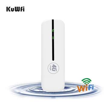 KuWFi 4G USB WIFI Modem Odomknutý Bezdrôtový Smerovač 4G Sim Karty Wi-fi Dongle Mobile Mini Hotspot/Dongle Pоутер Wi-Fi FDD