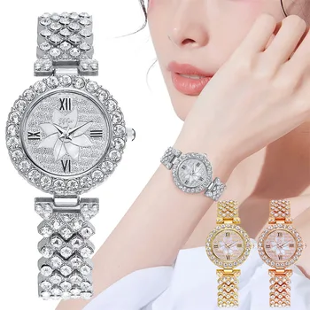 Kórejská verzia jednoduché malé vôňa plná diamantov dámske hodinky star-husto Rímske číslice hot-predaj hodiniek