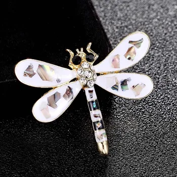 Luxusné Značky Shell smalt dragonfly brošne šperky pre mužov punk bijoux kovové zliatiny, vintage pin brošne ženy strany dary