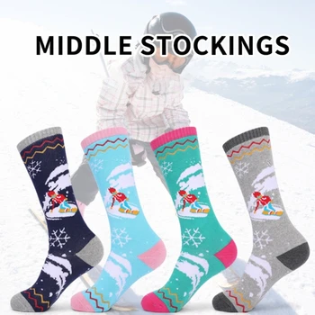 Lyžiarske Ponožky pre Deti, Chlapec a Dievča Bavlna Snehu Ponožky Zimné Teplé Snowboarding Ponožky Korčuľovanie Teplé Ponožky Outdoor Aktivity Ponožky